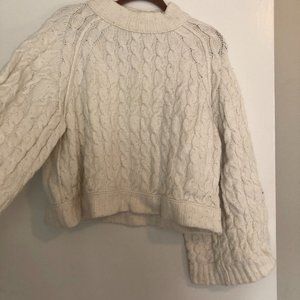 Free people bell sleeve fisherman sweater cottton